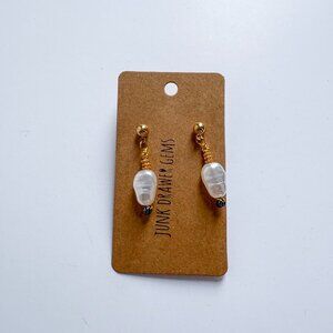 Handmade Beaded Pearl Dangle Earrings